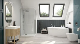 Niebanalna łazienka na poddaszu wg SANPLAST SA